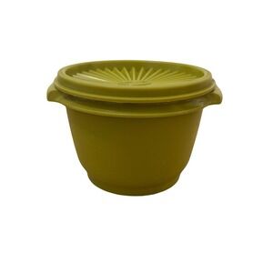 Vintage Tupperware Servalier‎ Bowl 886 w/ 812 Lid Harvest Green 1970s USA Retro